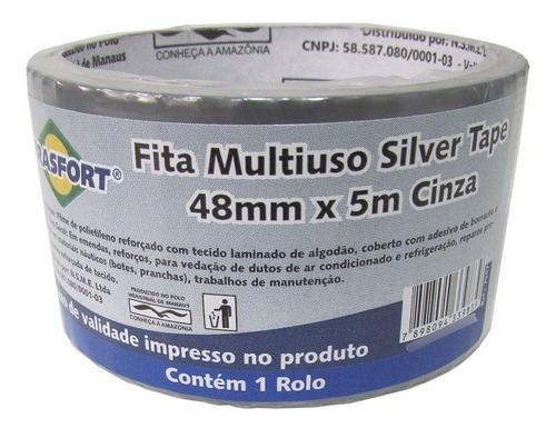 Fita Silver Tape Brasfort 48 X 5m Cinza 7547 C382329
