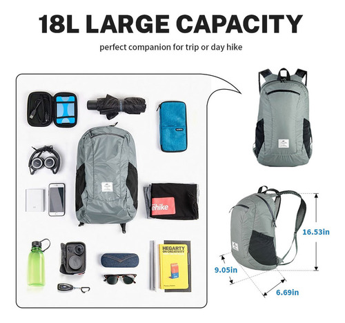 Mochila De Viaje Impermeable De 18 Litros, Ligera Para Sende