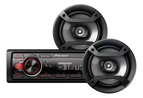 Radio Carro Pioneer Mxt-s216bt Bluetooth + 2 Parlantes 16 Cm