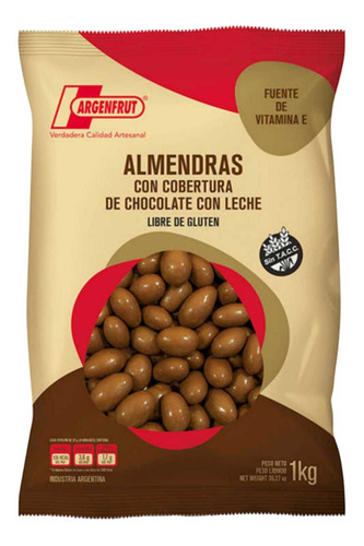 Almendra Con Chocolate Argenfrut X 1kg - Cotillón Waf