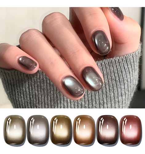 Gel Para Uñas Uv Ojo De Gato Born Pretty 6 Colores 61209