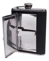 Comprar Licorera De Acero Inoxidable 8oz Con Porta Cigarros Calidad 