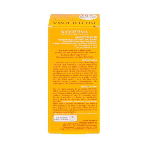 Imagen 3 de 3 de Protector solar Bioderma Photoderm NUDE Touch Tono Natural en aerosol FPS50 x 40 ml