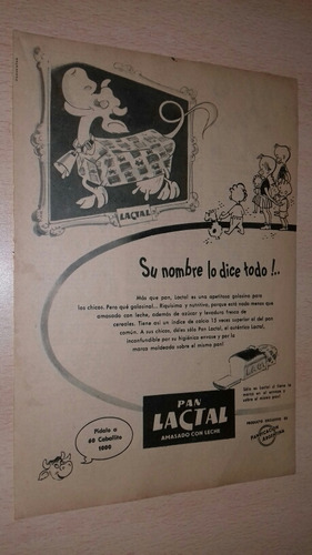 P545 Clipping Publicidad Pan Lactal Año 1958