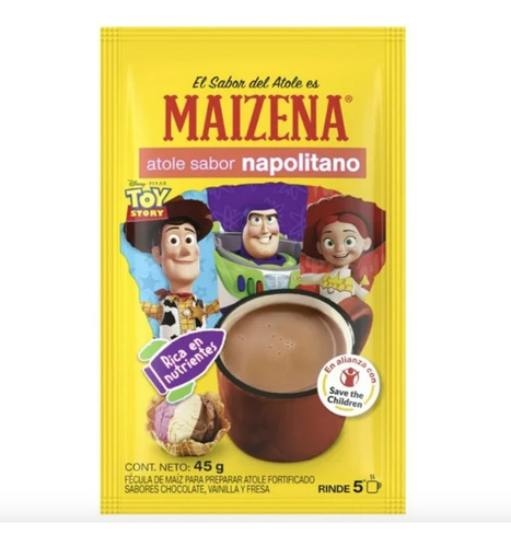 Fécula De Maíz Maizena Atole Sabor Napolitano 12 Pzs De 47gr