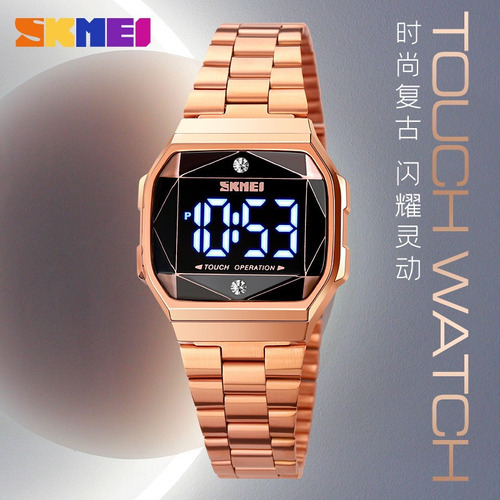 Relojes De Mujer Skmei Waterproof Led Fashion Color De La Correa Rosê Gold