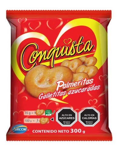 Galletas Conquista Dos En Uno Palmeritas Familiar 300 G