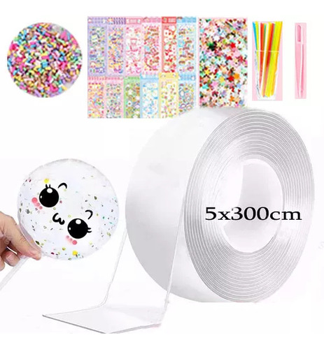 Set Mágico Elástico Nano Tape Con Globos De Burbujas