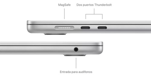 Apple Macbook Air M3 15 Silver 8gb Ram 256gb Ssd Fgaming!cl Plata