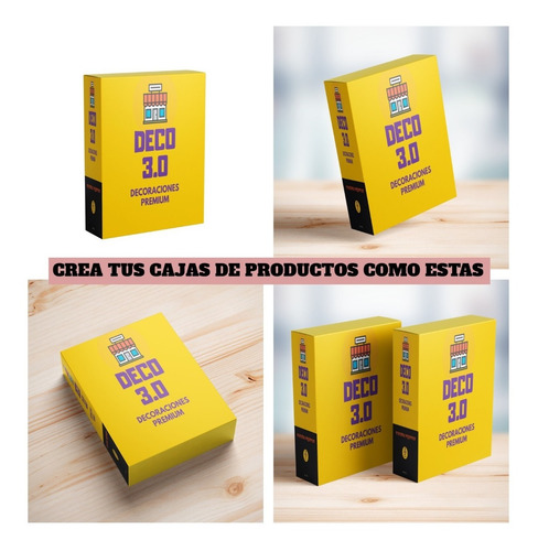 Mockup Caja De Productos 4 En 1 Editables En Photoshop