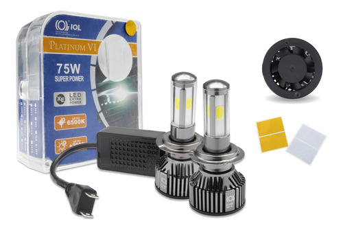 Kit Foco Faro Hid H7 Hiper Led 5mil Lumen 4 Cara Blanco Fijo