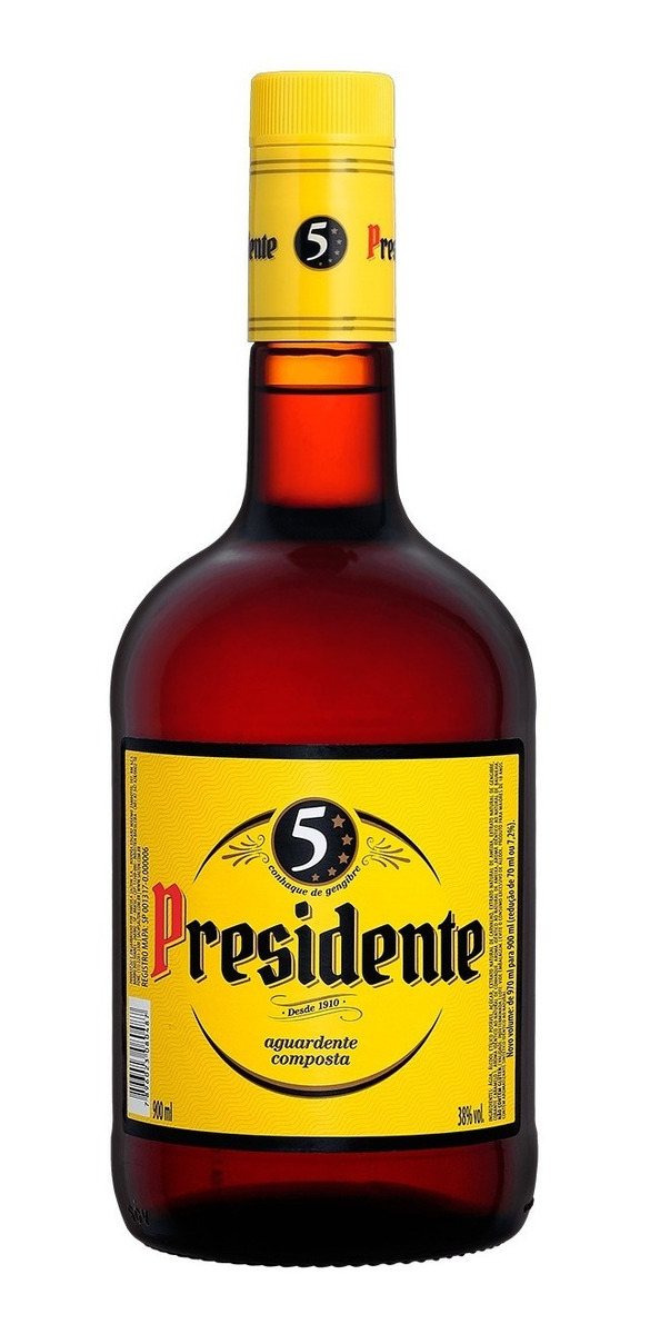 Conhaque Composto Gengibre Presidente Garrafa 900ml