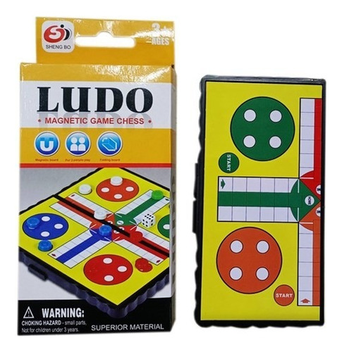 Ludo Magnético Tablero De Plástico 14x14cm Plegable