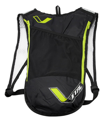 Mochila De Hidratación Ciclismo Vital Capacidad De 2 Litros Color Negro Diseño De La Tela Liso