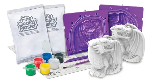 Juego Educativo 4m Moldear Y Pintar Dragones 3d En Yeso