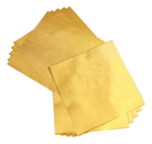 Papel Para Envolver Chocolates, Papel De Aluminio Dorado, 60