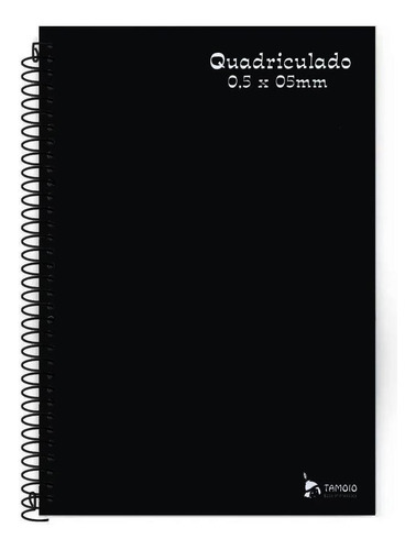 Caderno Tamoio Univ. Espiral 96f Quadriculado 5x5mm Preto