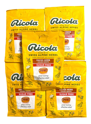 Bala Para Tosse Ricola Swiss Sugarfree-19 Drops 5 Unidades