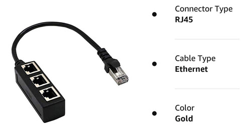 Adaptador Ethernet Rj45 1 A 3 Genérica Elysium