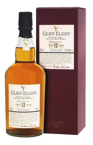 Whisky Glen Elgin 12 Años Speyside Single Malt Scotch 750ml
