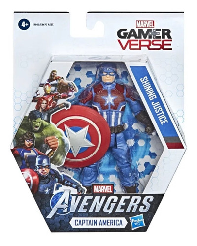 Avengers Boneco Captain America Marvel Gamer Verse Hasbro