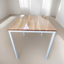 Comprar Mesa Hierro Y Madera Finger Joint Comedor Abaldi Aberturas!!