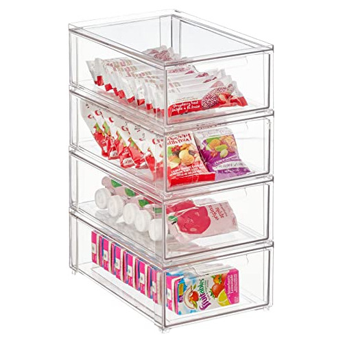 Mdesign Plastic Stackable Kitchen Storage Organizer Bin...