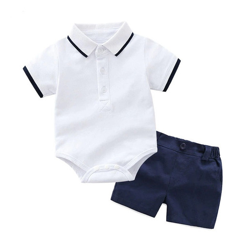 Conjunto De Ropa Casual Para Bebé Niño Con Pañalero Y Short