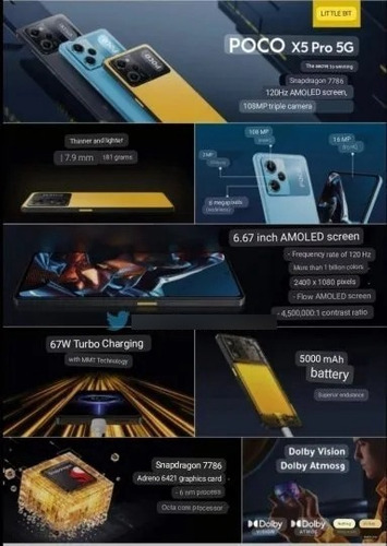 Imagen 2 de 3 de Xiaomi Poco X5 Pro 5g Dual Sim 8gb Ram 256 Gb Rom