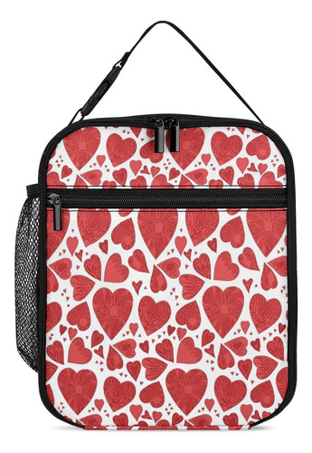 Lonchera Aislante Para El Día De San Valentín Con Corazones