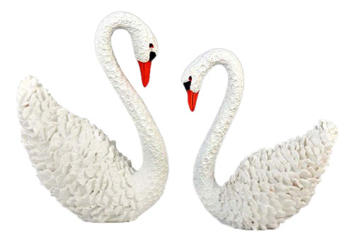 Adornos De Resina Con Decoración De Cisne Blanco, Hermosa Ti