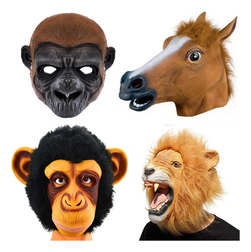 Máscara Novelty Lubber Latex Animal Chimpanzé Macaco Head Do
