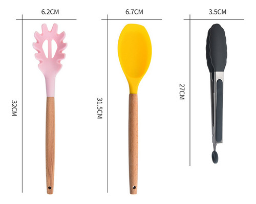 Utensilios De Cocina De Silicona, Juego De 12 Piezas