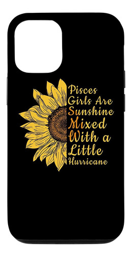 Estuche iPhone 12/12 Pro Girasol Piscis Mujer Febrero Y Marz