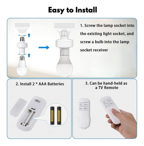 Control De Bombilla De Luz De Control Remoto, Bukeer E26 E26