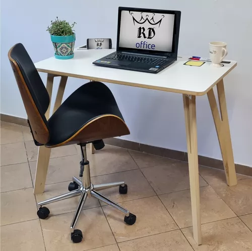  Huiit Escritorio nórdico para computadora, oficina en casa,  estudio, escritorio de estilo moderno y simple, escritorio de oficina en  casa (madera maciza), pino azul, 47.2 x 23.6 x 28.7 pulgadas 