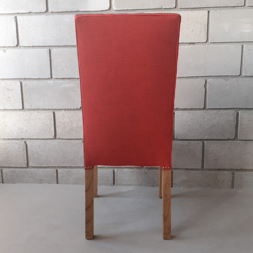 Imagen 8 de 10 de Silla Comedor Vestida Tela Antimancha Madera Paraiso Premium