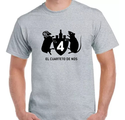 Remera Gris Sublimada Personalizada El Cuarteto De Nos