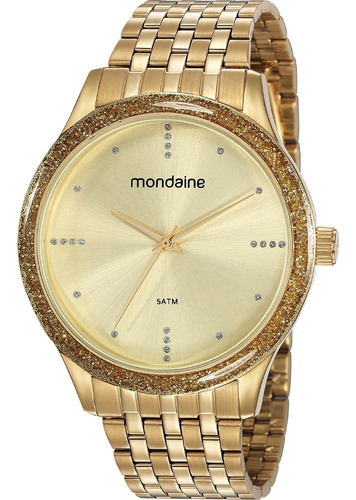 Relógio Mondaine Feminino Dourado Analógico