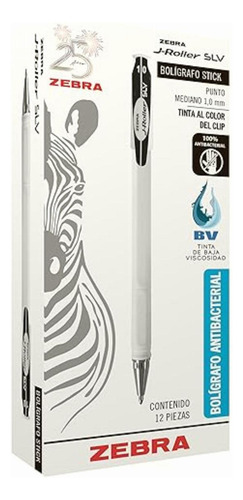 Bolígrafo J-roller Slv, Color Negro, Caja 12 Piezas Zebra