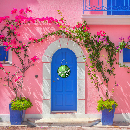 La Decoración Navideña En Forma De A Aparece En La Entrada D