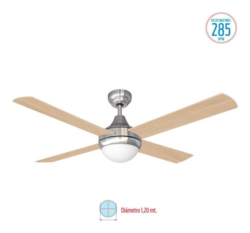 Imagen 1 de 2 de Ventilador De Techo Con Luz Liliana Aspas Madera Vthm314 F