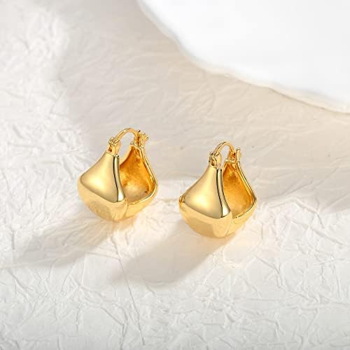 Brincos De Argola Woworama Thick Banhados A Ouro 14k
