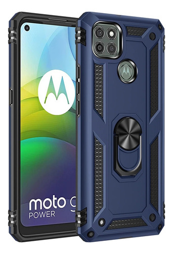 Funda Para Motorola Antigolpes Anillo Magnético De Uso Rudo Azul Moto Edge 50