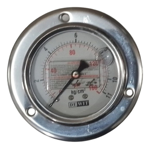 Manómetro Dewit 255/63/11. 0-11 Kg/cm2(0-160 Psi). 1/4 Npt