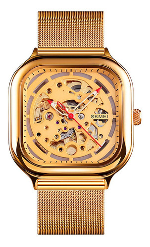 Reloj Hombre Skmei 9184 Acero Minimalista Elegante A Cuerda Color de la malla Dorado/Rosa