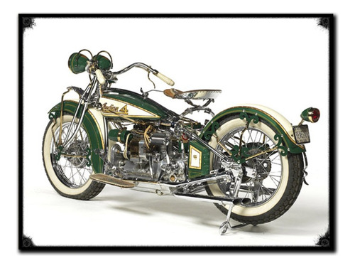 #1043 - Cuadro Vintage - Moto Custom Indian Retro No Chapa