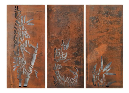 Cuadro Decorativo De Acero Corten Mook - Bambú