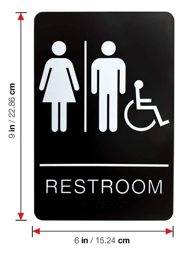 Señalamiento Para Baño Unisex Hombre Mujer Y Discapacitados