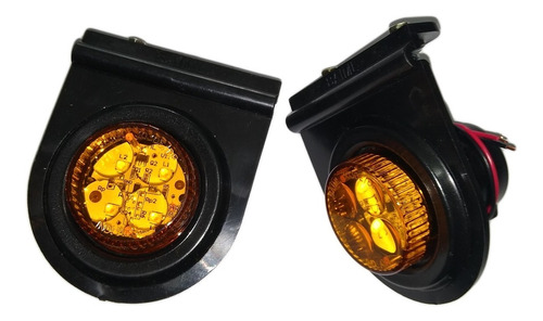 Juego Faros Laterales Flexibles Led Ambar Redondos Acoplado